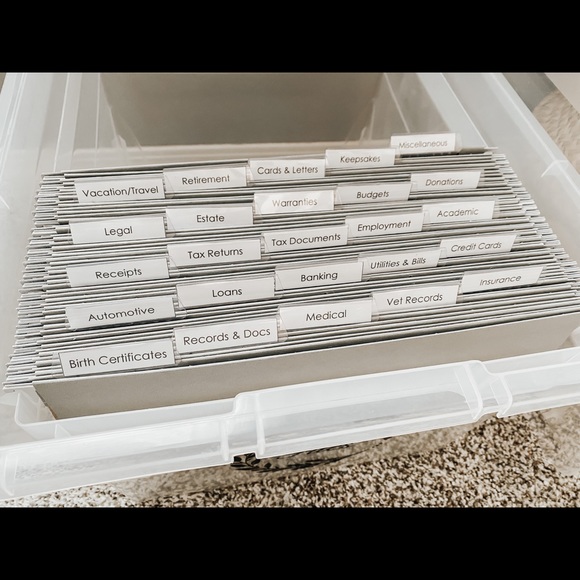 The File Bin | Home Organization | Office | Keepsake Bin | Custom Tote - Picture 4 of 7